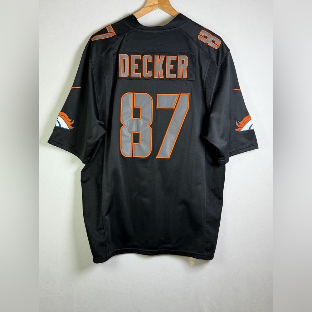 Nike Men’s XL Denver Broncos Eric Decker #87 On Field Black Alternate Jersey NFL - Picture 6 of 7